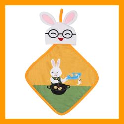 めがねうさぎ・ループタオル　オレンジ