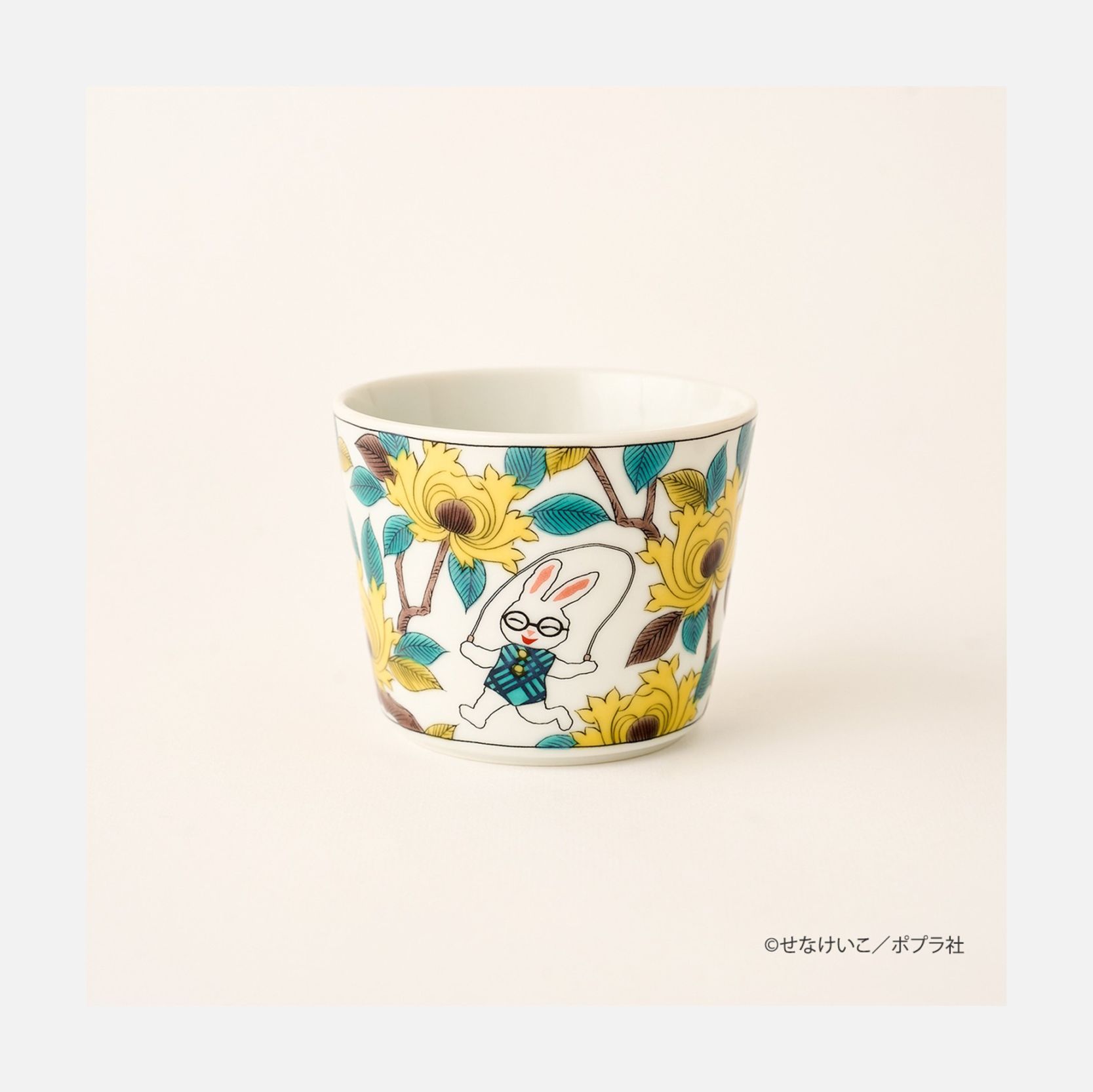 予約商品】めがねうさぎ 九谷焼フリーカップ（色絵牡丹）kodo-mall