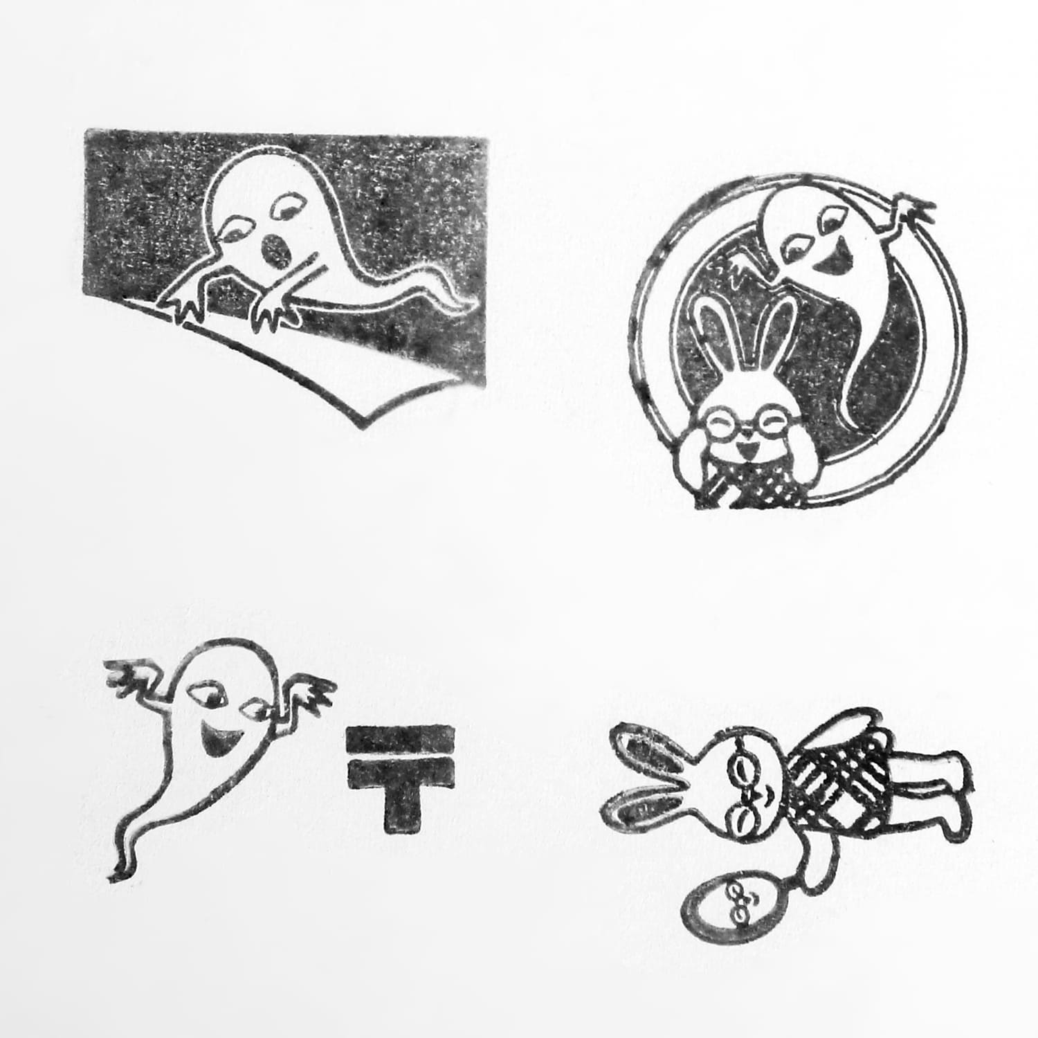 めがねうさぎ 万能はんこセット～手紙編～kodo-mall(こどもーる