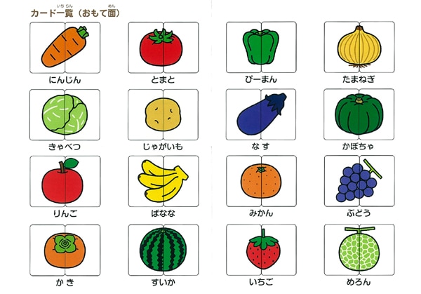 やさい・くだもの | くだものやさいカード 生活図鑑 くだもの 1集 公文