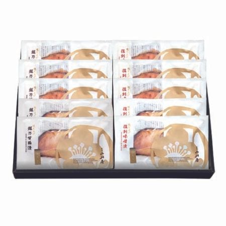 小川屋 焼き上げ味くらべ BE8<化粧箱付> 焼き上げ越乃甘粕漬 さけ×3袋 焼き上げ越乃甘粕漬 銀だら×2袋 焼き上げ復刻味噌漬 さけ×3袋 焼き上げ復刻味噌漬 銀だら×2袋