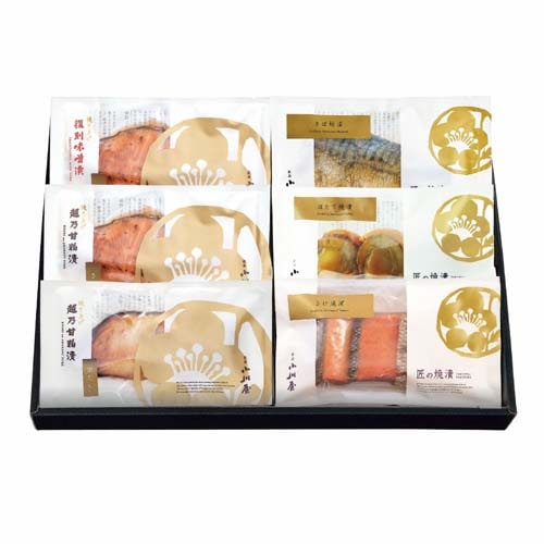 手間なし味くらべ TF5 <化粧箱付> 焼き上げ越乃甘粕漬 さけ×1袋 銀だら×1袋 焼き上げ復刻味噌漬 さけ×1袋 匠の焼漬 さけ×1袋 さば×1袋 ほたて×1袋