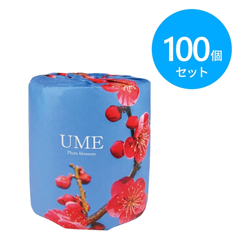 林製紙 トイレットペーパー 梅の花プリントロール ダブル 100個