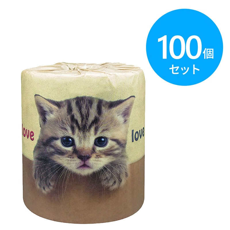 林製紙 トイレットペーパー やっぱり猫が好き！ 100個 