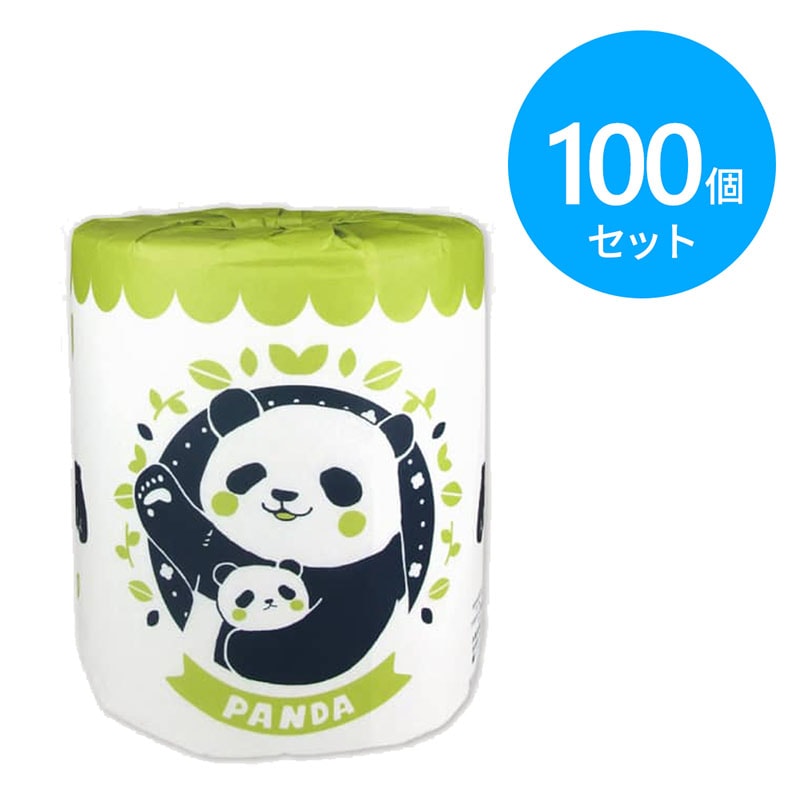 林製紙 トイレットペーパー アニマルシリーズ　パンダ 100個 