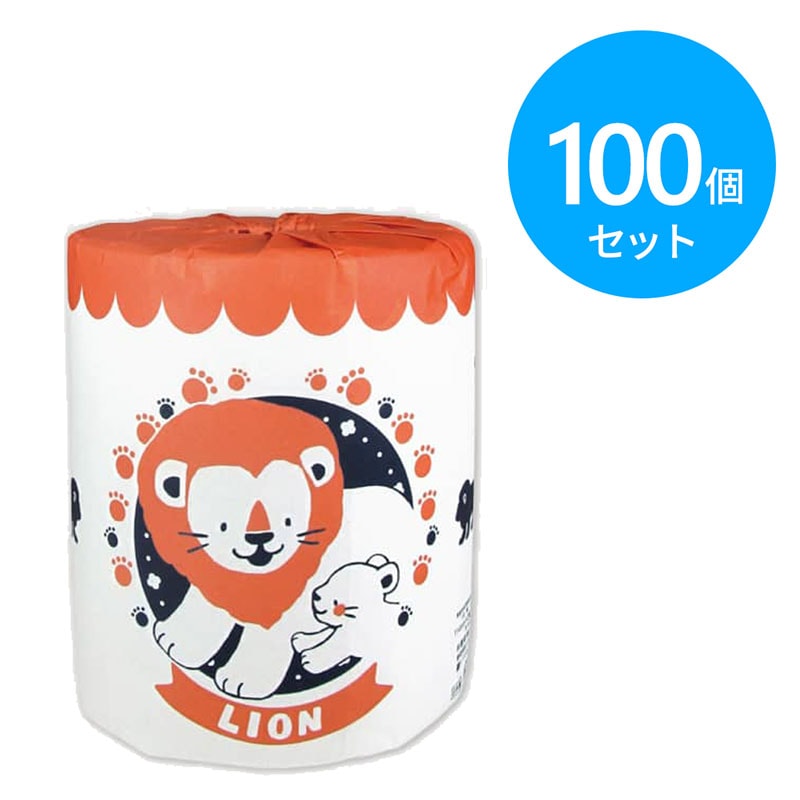 林製紙 トイレットペーパー アニマルシリーズ　ライオン 100個 