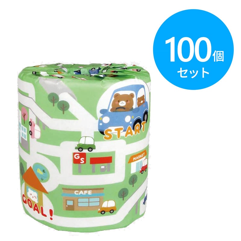 林製紙 トイレットペーパー  クルマでおでかけ！ダブル 100個 