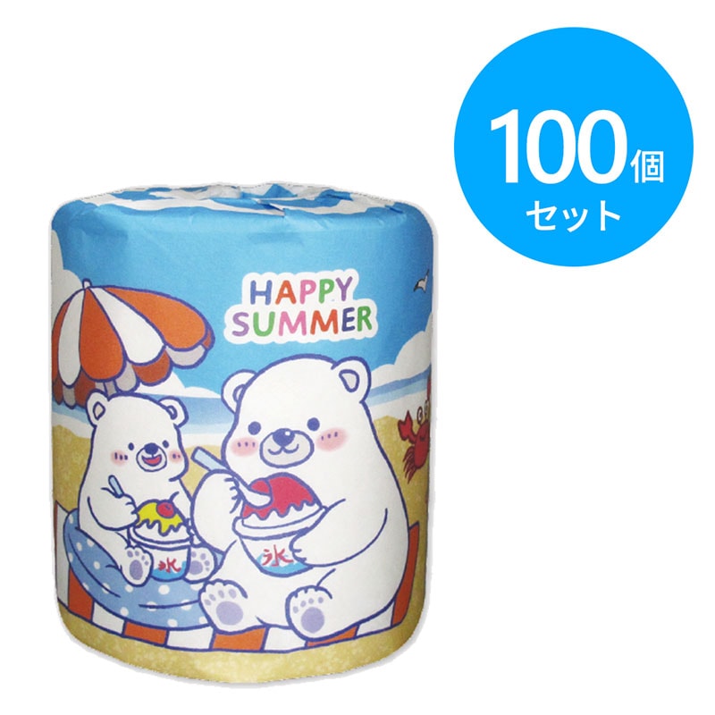 林製紙 トイレットペーパー  ハッピーサマー ダブル 100個 