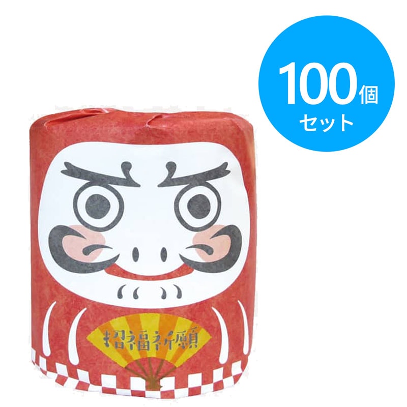 林製紙 トイレットペーパー 招福ダルマ ダブル 100個 