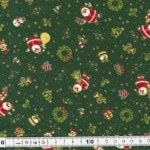 クリスマス生地（布）サンタ リース プレゼント ツリー柄（グリーン）３０ｃｍより|クリスマス生地|生地