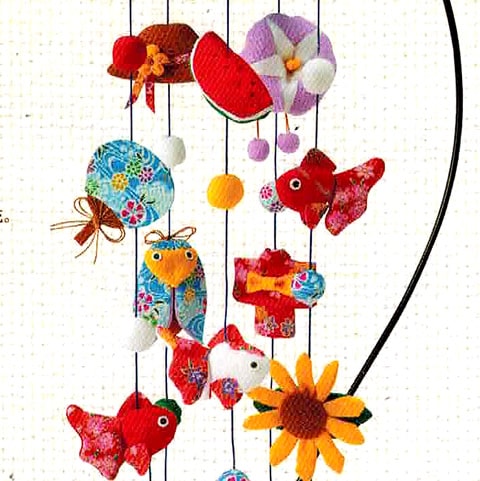 京ちりめん細工 つるし飾り つるし雛 キット 傘宝つるし飾り（水色