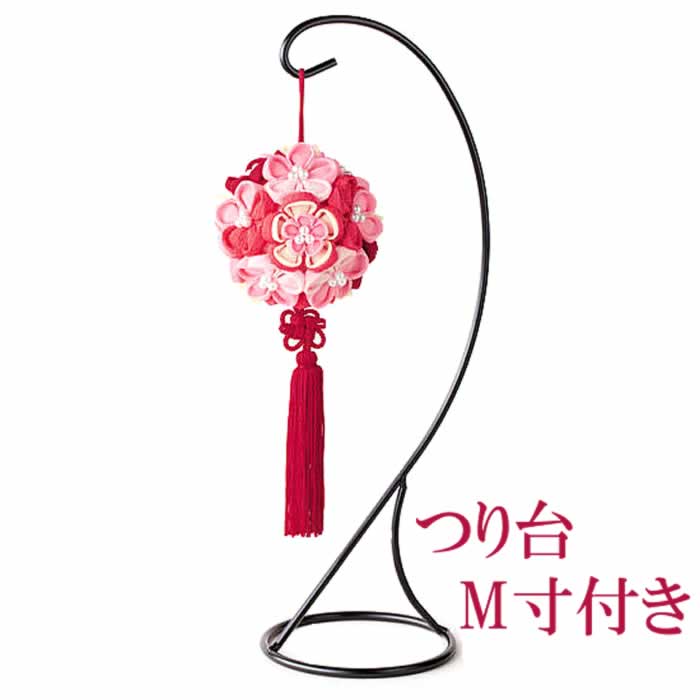 送料無料 手まりキット（花手まり・花手毬）つまみ細工(ピンク