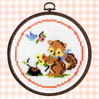 刺繍キット クロスステッチ 森のかわいいなかまたちシリーズ