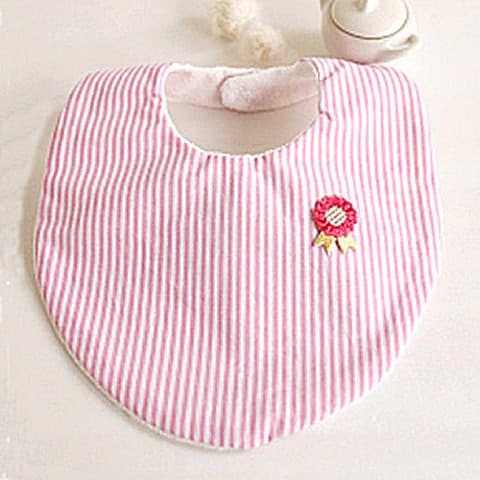 わたあめさん専用 ハンドメイドスタイ ピンクボーダー 女の子