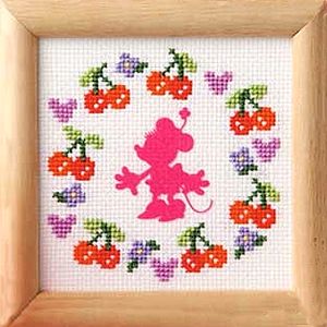 ミニーマウス 刺繍画 縫い絵 一枚限定生産 ミニーマウス 刺繍画 縫い絵 一枚限定生産 ミニーマウス 刺繍画 縫い絵