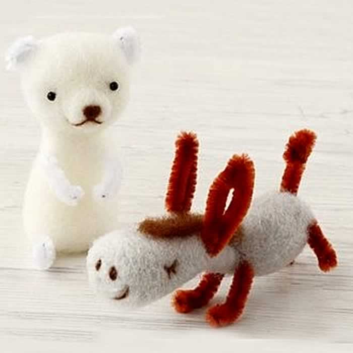 あしかの女の子男の子羊毛フェルト