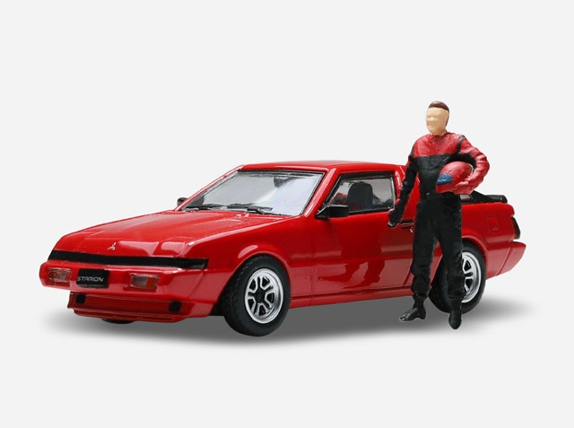 1/64 Mitsubishi Starion (Red) 三菱 スタリオン レッド & ドライバーフィギュア セット