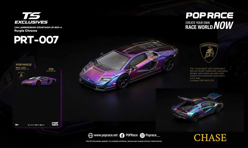 POP RACE × TS Exclusives 1/64 LAMBORGHINI COUNTACH LPI 800-4