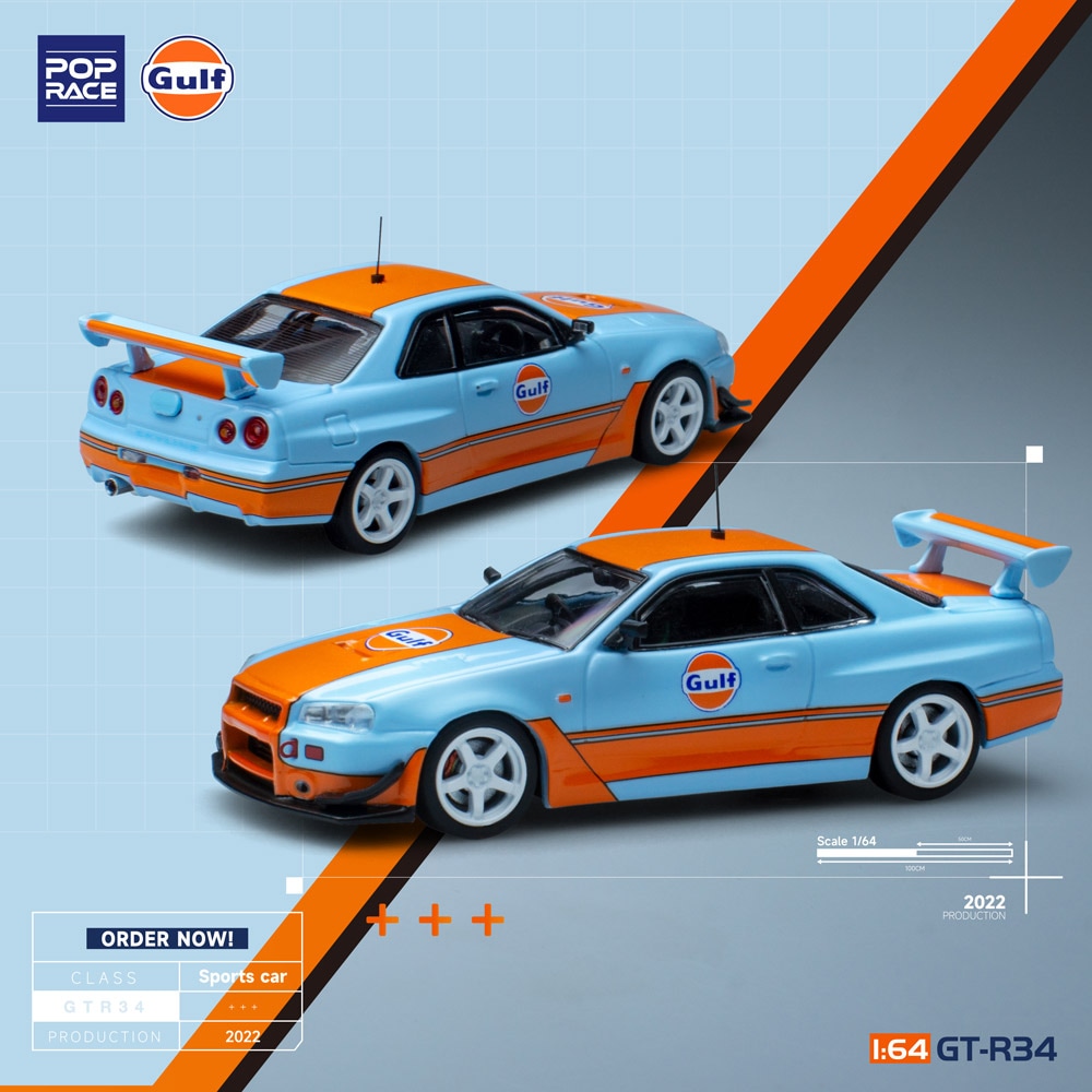 1/64 GTR R34 Gulf Oil Livery GTR R34 ガルフ・オイル リバリー | 1
