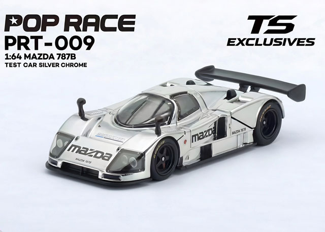 POP RACE × TS Exclusives 1/64 MAZDA 787B TEST CAR SILVER CHROME