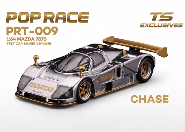 POP RACE × TS Exclusives 1/64 MAZDA 787B TEST CAR SILVER CHROME