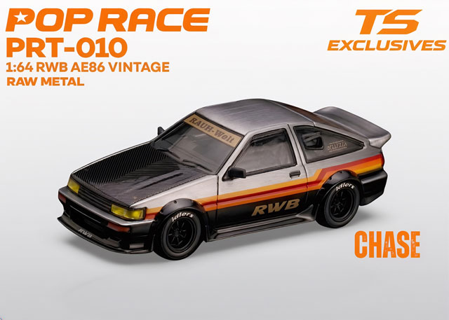 POP RACE × TS Exclusives 1/64 RWB AE86 VINTAGE RED CHROME RWB AE86
