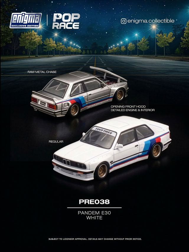 POP RACE x Enigma 1/64 Pandem E30 - WHITE パンデム E30 ホワイト