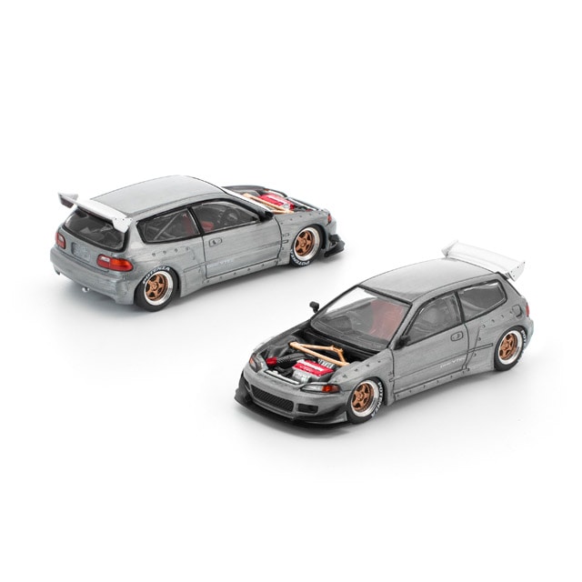 誠実 PANDEM 1/64 Enigma x RACE POP CIVIC パン 1/64 METAL RAW EG6 ミニカー