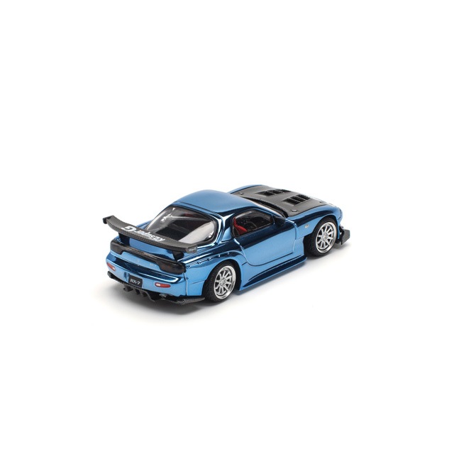【最安値に挑戦】 WIDEBODY RE-AMEMIYA RX7 MAZDA 1/64 - RX7 マツダ CHROME BLUE ミニカー