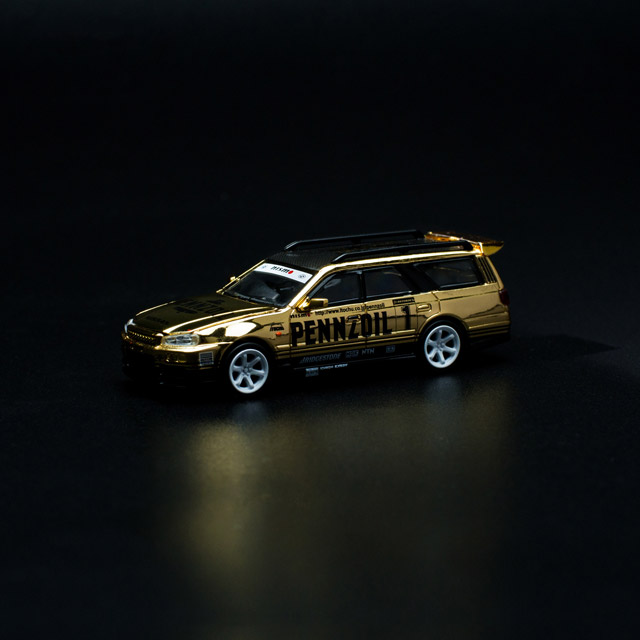 1/64 NISSAN STAGEA GOLD CHROME 日産ステージア ゴールド
