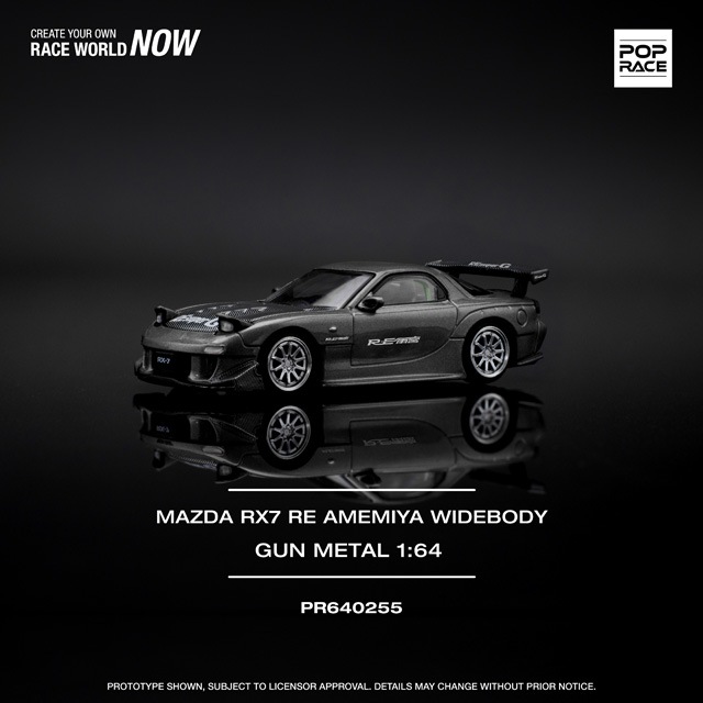 POPRACE PR64-275 MAZDA RX7 RE雨宮 Preorder] POPRACE 1:64 MAZDA RX7 RE-AMEMIYA GUN METAL