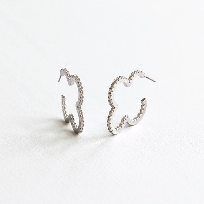 clover hoop pierce (silver)【grace】 | 【grace】 | sheriche