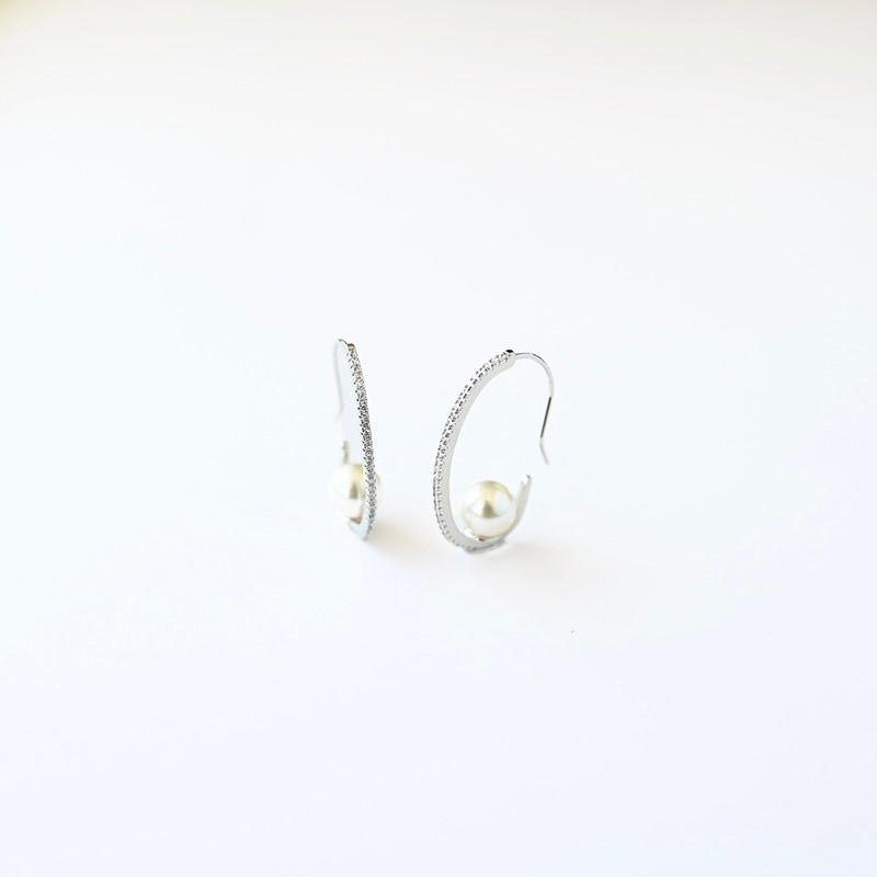 pearl hoop pierce (silver) 【grace】 | 【grace】 | sheriche