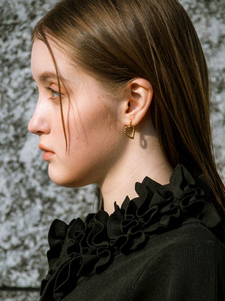 dot heart hoop pierce -gold- | pierce | sheriche（シェリッシュ）