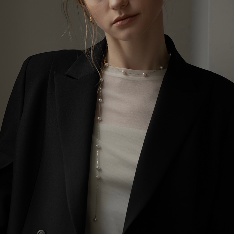 淡水pearl station necklace -long- | ALL ITEM | sheriche（シェ