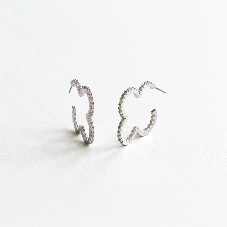 clover hoop pierce (silver)【grace】 | 【grace】 | sheriche