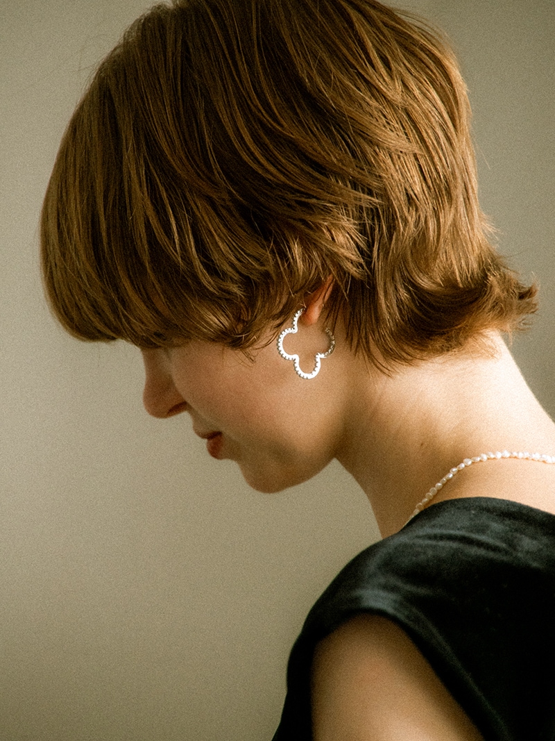 シェリッシュ sheriche クローバーピアス トレフル trefleplus clover hoop pierce (silver)【grace】 | 【grace】 | sheriche