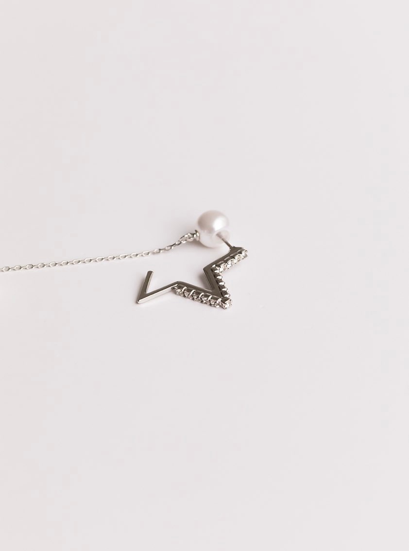 【美品】ピアス　STAR pearl pierce　(gold) ビジューラインパールピアス(ゴールド) | STELLAR HOLLYWOOD