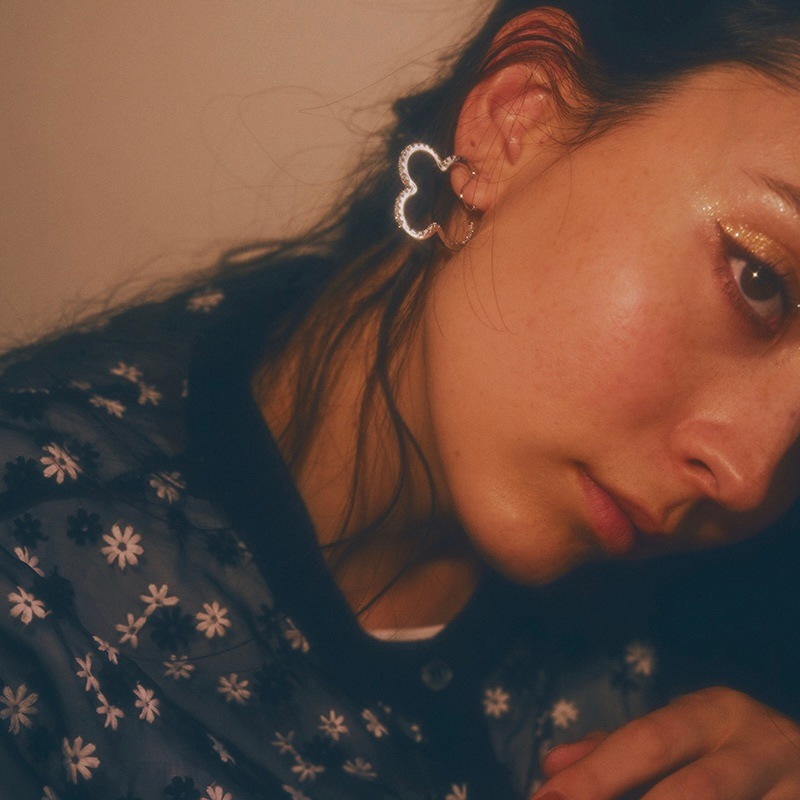 clover hoop earring (silver)【grace】 | 【grace】 | sheriche