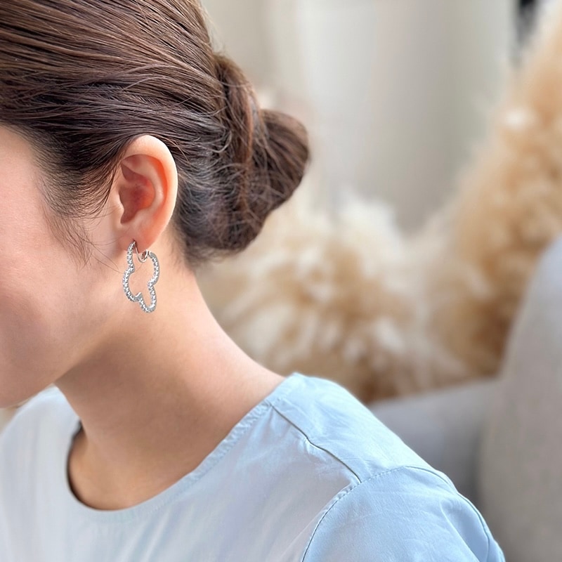 シェリッシュ sheriche クローバーピアス トレフル trefleplus clover hoop earring (silver) | ALL ITEM | sheriche（シェ