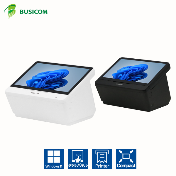 美品Win11公式対応10世代i3/メ8G/SSD480G/カメラ/無線/タッチ BUSICOM 10.1インチ 業務用 ミニタッチPC レシートプリンター内蔵