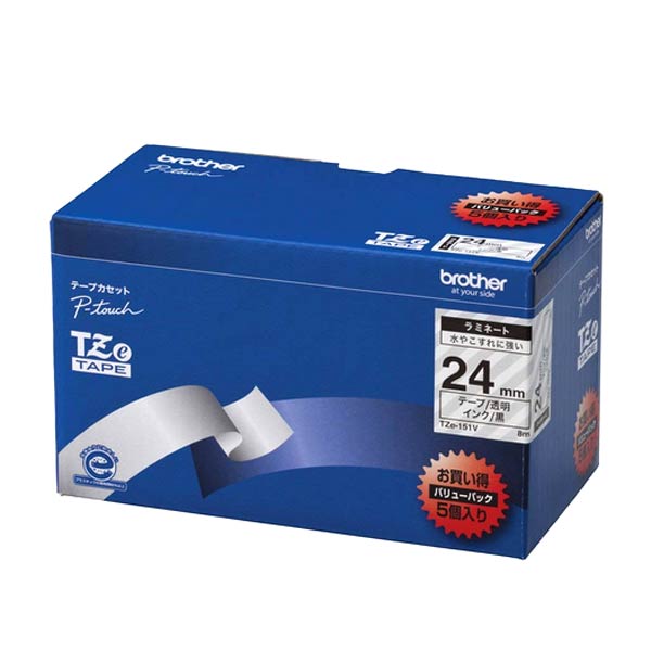 �֥饶��TZe-151V �ԡ����å��ѥơ��ץ����ȥ�å� ��ߥ͡��ȥơ��� (Ʃ����/����) 24mm  5�ܥѥå�
