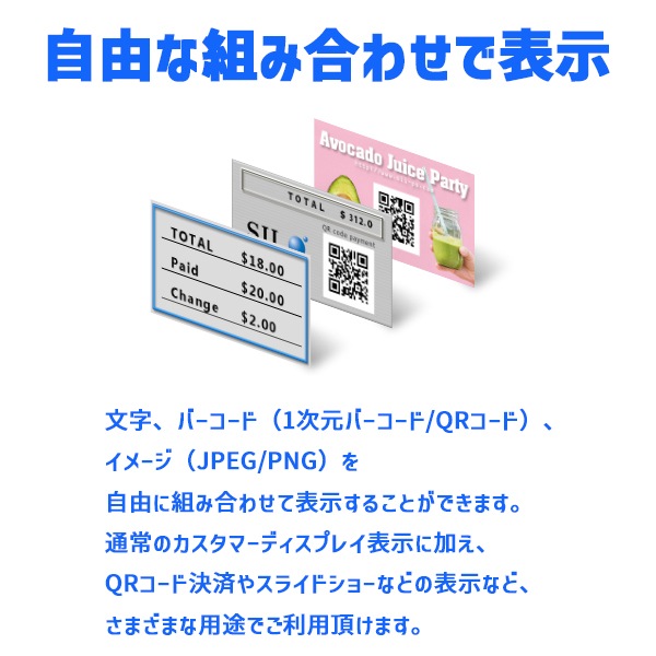 SII正規代理店】USB カスタマーディスプレイ DSP-A01-W1 /DSP