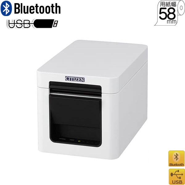 iOS��Android�б� ���������ޥ�ץ�󥿡�Bluetooth+USB��58mm�����CT-S251BTJ-WH �Ÿ��� ��������