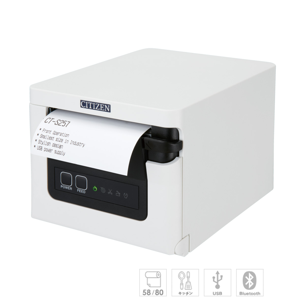 ��������CT-S257BTJ-WH �����ޥ�ץ�󥿡�Bluetooth+USB������ۥ磻�ȡ�80��58mm���б����Ÿ�Ʊ��