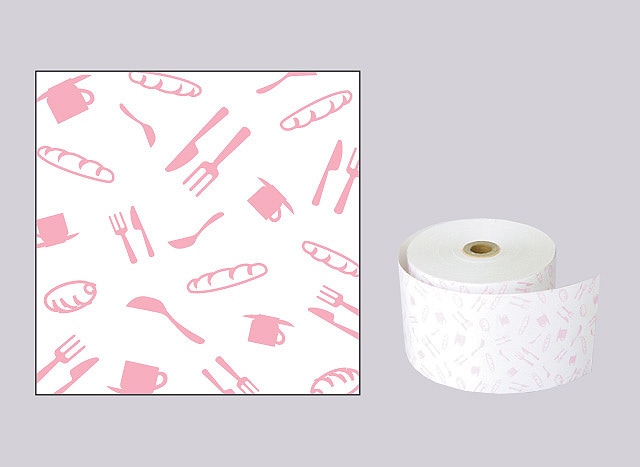 58mm幅ロール紙｜飲食店柄｜ピンク｜8巻