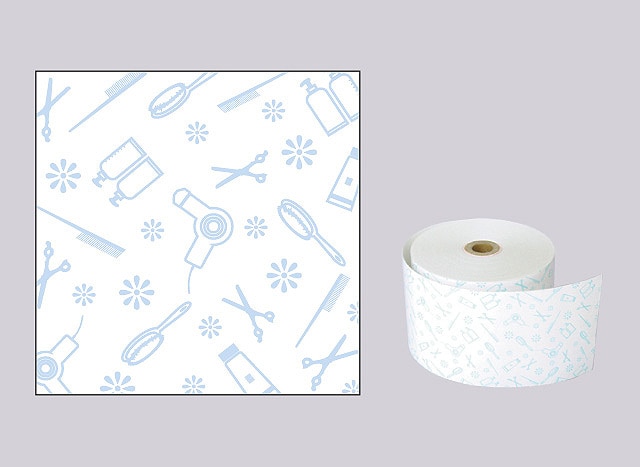 58mm幅ロール紙｜理髪店柄｜ブルー｜8巻