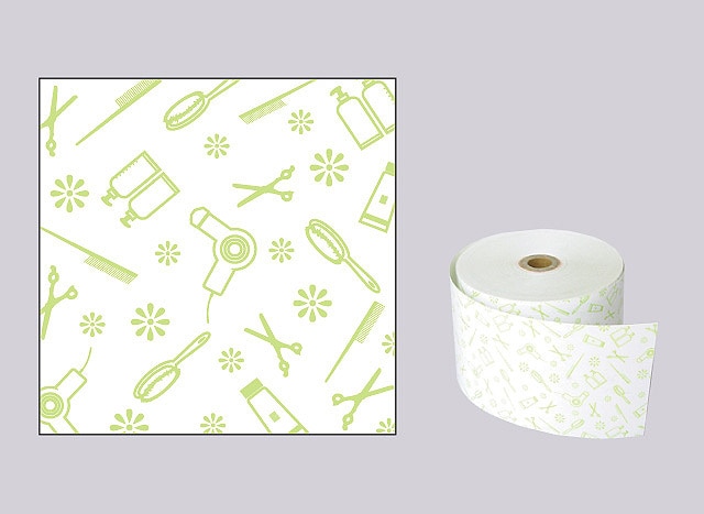 58mm幅ロール紙｜理髪店柄｜グリーン｜20巻