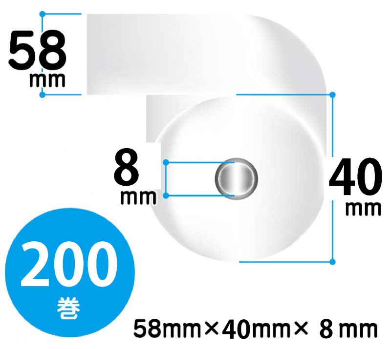 58mm×40mm×8mm | ノーマル | 200巻