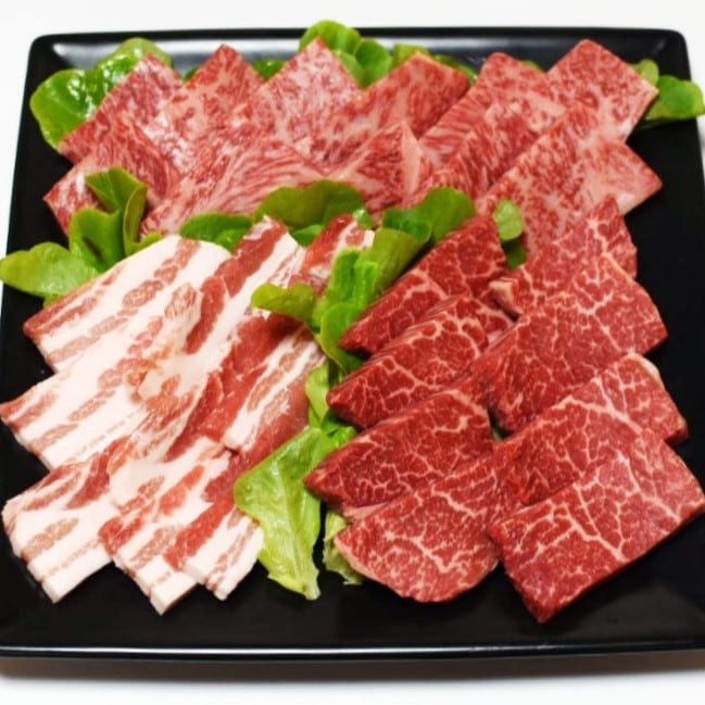 焼肉ファミリーセット（和牛カルビ・和牛モモ・豚カルビ）約2~3人前/BBQ/キャンプ/焼肉